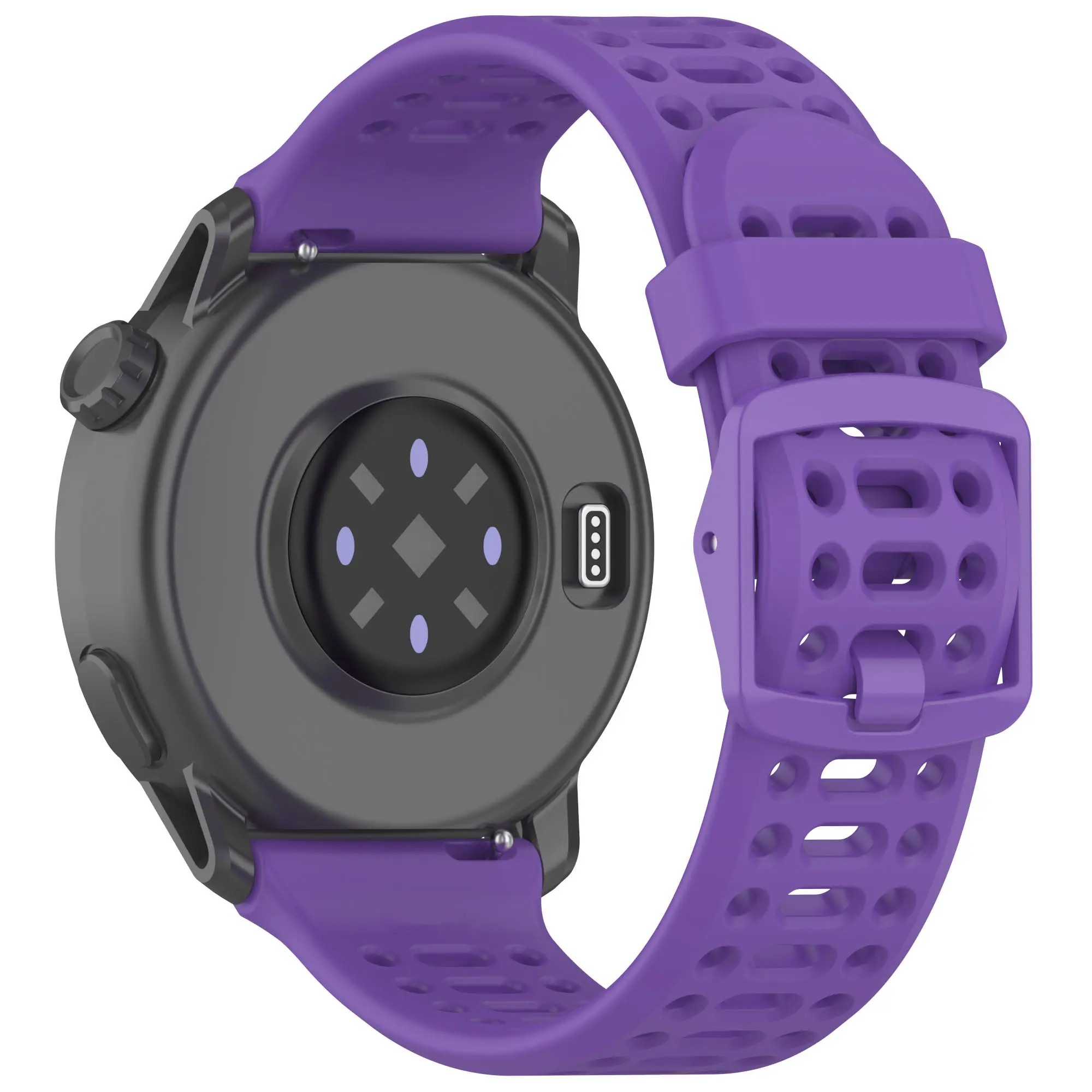 Picture of 20mm Silicone Sports Strap Breathable Durable & Stylish Wristband for Smartwatches & Traditional Watches (Flowing Purple,Not Specified)