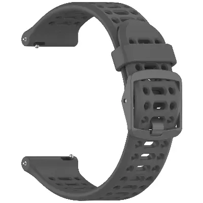 Picture of 20mm Silicone Sports Strap Breathable Durable & Stylish Wristband for Smartwatches & Traditional Watches (Grey Black,Not Specified)