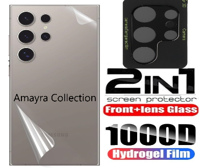 Picture of 2in1 Back Protector Combo Pack for Samsung Galaxy S24 Ultra 5G (Back Hydrogel Poly Protector + 3D Camera Lens Protector Glass)