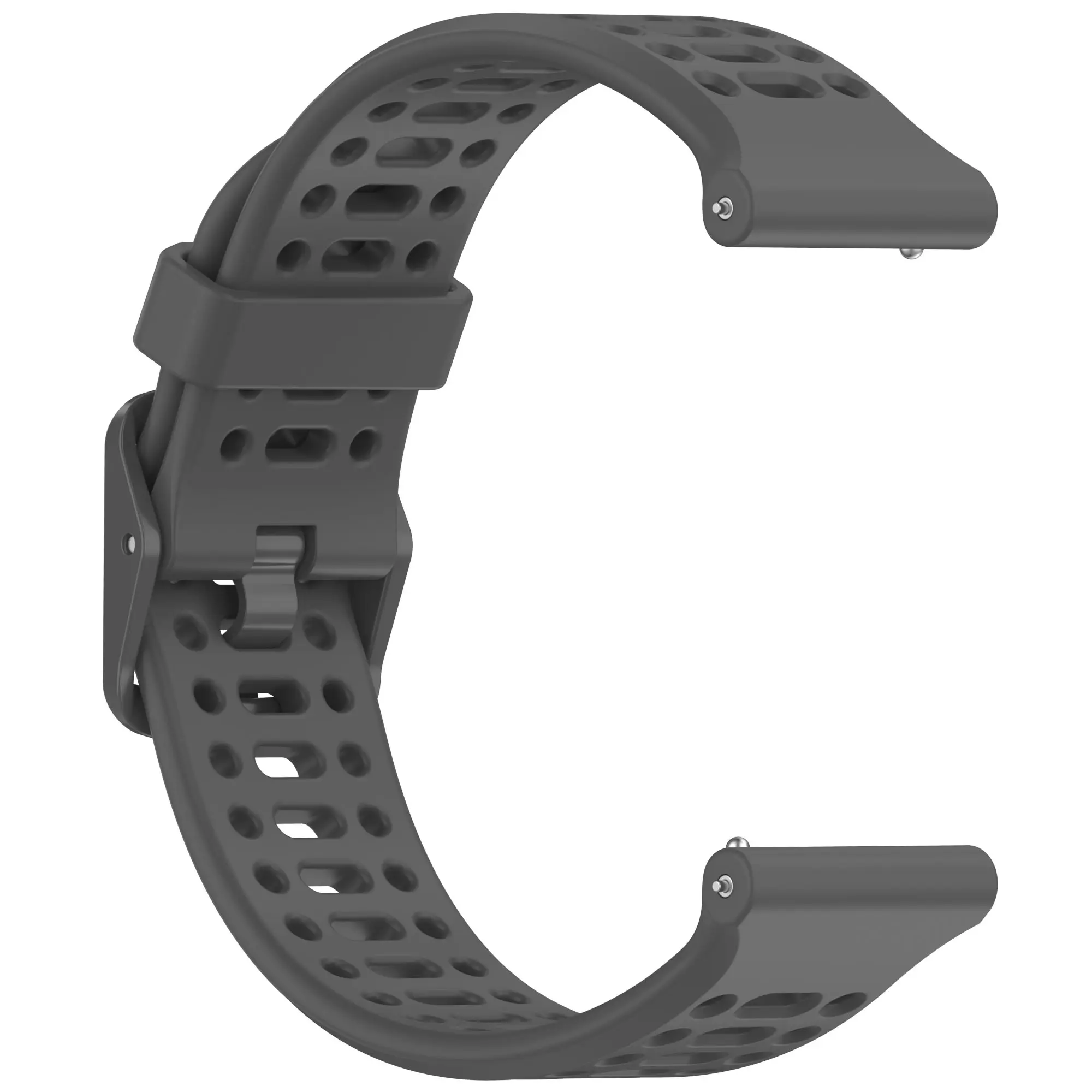 Picture of 20mm Silicone Sports Strap Breathable Durable & Stylish Wristband for Smartwatches & Traditional Watches (Grey Black,Not Specified)
