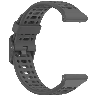 Picture of 20mm Silicone Sports Strap Breathable Durable & Stylish Wristband for Smartwatches & Traditional Watches (Grey Black,Not Specified)