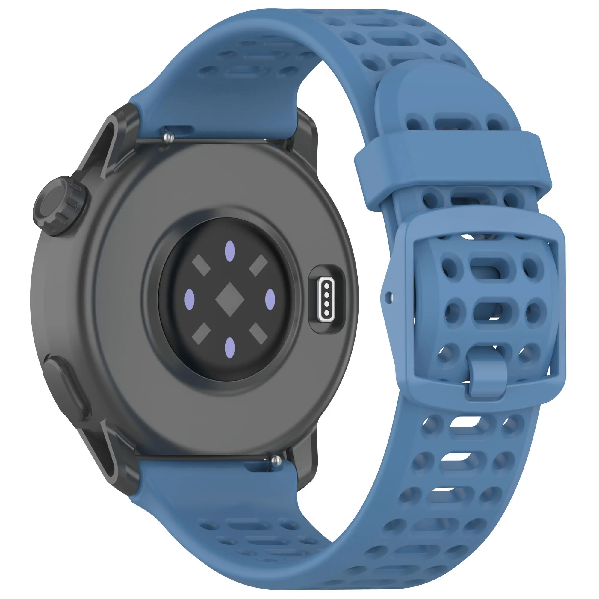 Picture of 20mm Silicone Sports Strap Breathable Durable & Stylish Wristband for Smartwatches & Traditional Watches (Premium Blue,Not Specified)
