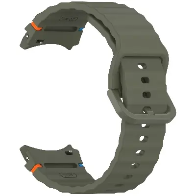 Picture of 20mm Wavy Stitch Silicone Sports Strap with Metal Buckle for Samsung Galaxy Watch 7/6/5/4 FE (Army Green,Not Specified)