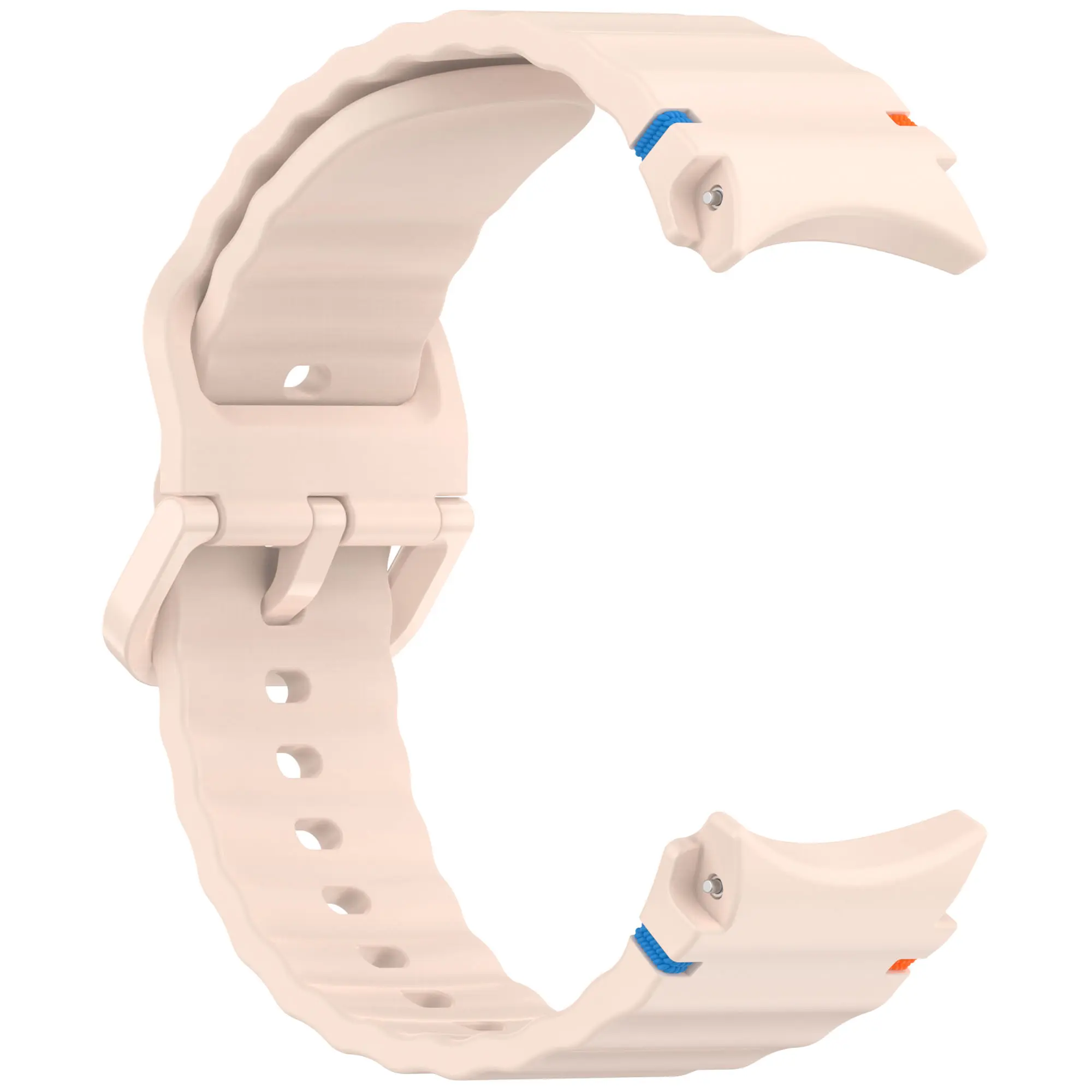 Picture of 20mm Wavy Stitch Silicone Sports Strap with Metal Buckle for Samsung Galaxy Watch 7/6/5/4 FE (Pink,Not Specified)