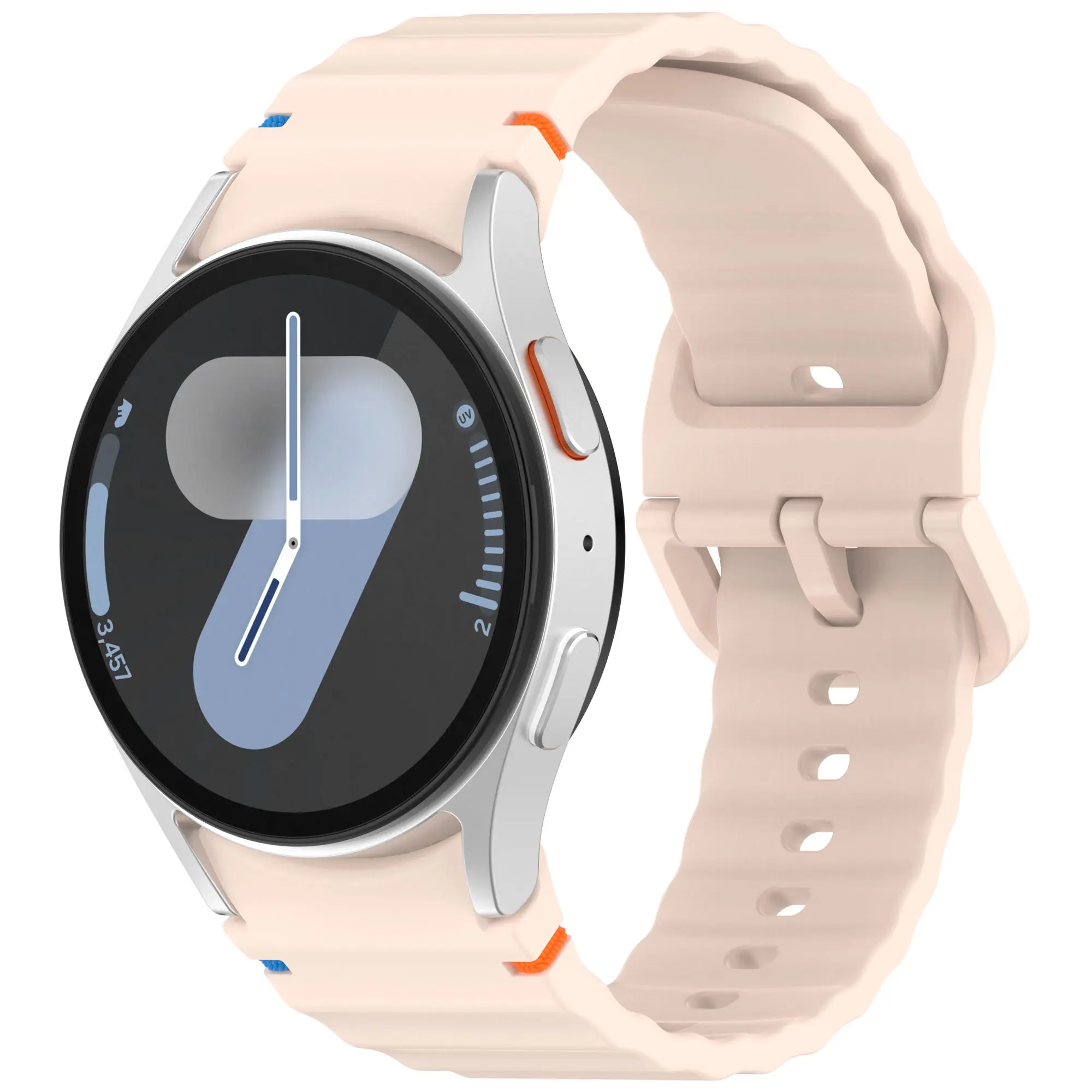 Picture of 20mm Wavy Stitch Silicone Sports Strap with Metal Buckle for Samsung Galaxy Watch 7/6/5/4 FE (Pink,Not Specified)