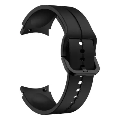 Picture of 20mm Wavy Stitch Silicone Sports Strap with Metal Buckle for Samsung Galaxy Watch 7/6/5/4 FE (Black 2,Not Specified)