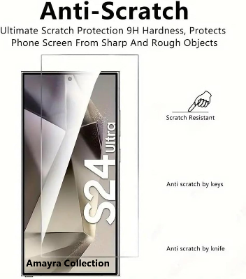Picture of Samsung Galaxy S24 Ultra 5G (A+ GRADE) Premium UV Tempered Glass Screen Protector Curved with Liquid Glue and UV Light -Transparent Clear