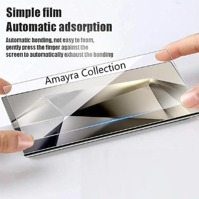 Picture of Samsung Galaxy S24 Ultra 5G (A+ GRADE) Premium UV Tempered Glass Screen Protector Curved with Liquid Glue and UV Light -Transparent Clear