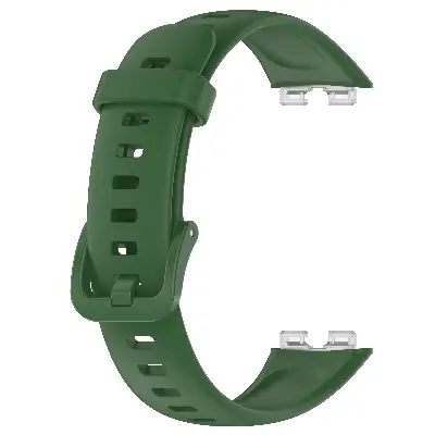 Picture of Huawei Band 8/9/10 Silicone Sports Strap Solid Color Replacement Wristband Suitable for Huawei bracelet (Army Green,Not Specified)