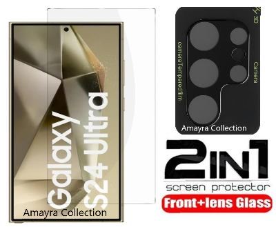 Picture of 2in1 Protector Combo Pack for Samsung Galaxy S24 Ultra 5G UV Glass Screen Protector + 3D Camera Protector Lens