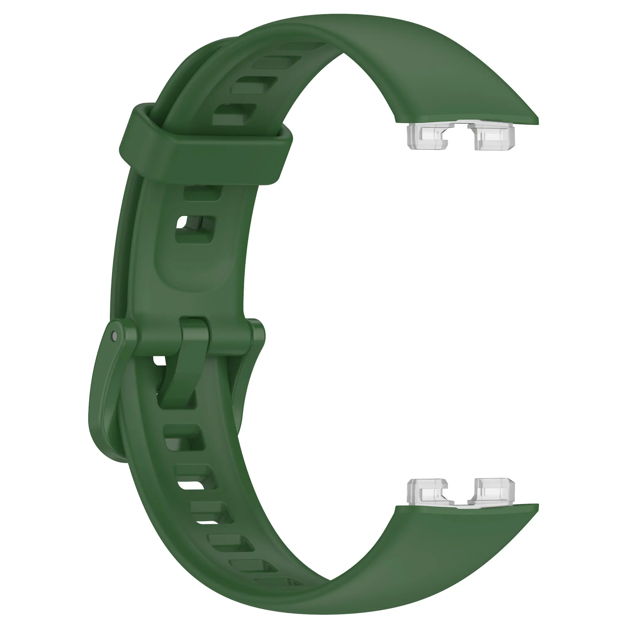Picture of Huawei Band 8/9/10 Silicone Sports Strap Solid Color Replacement Wristband Suitable for Huawei bracelet (Army Green,Not Specified)