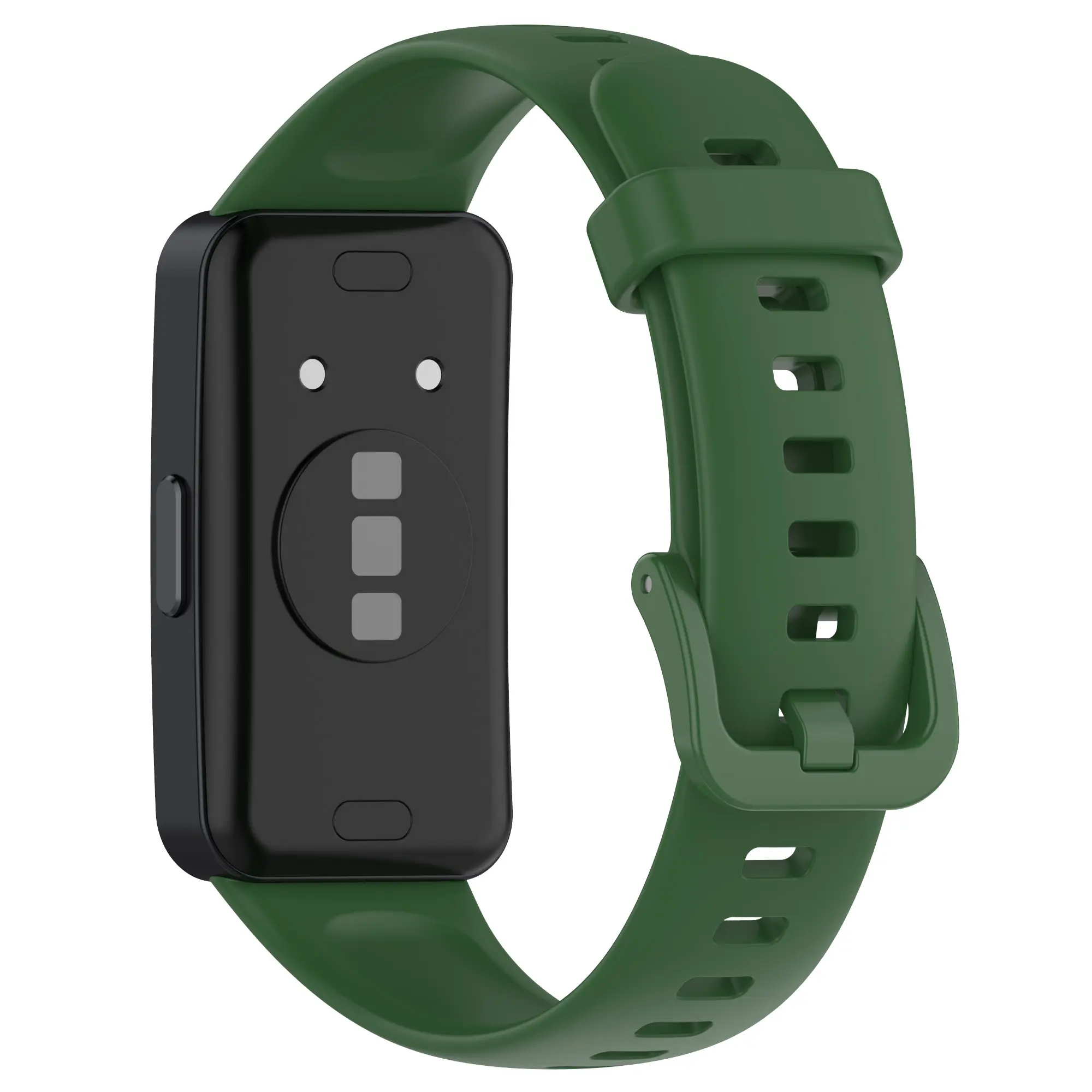 Picture of Huawei Band 8/9/10 Silicone Sports Strap Solid Color Replacement Wristband Suitable for Huawei bracelet (Army Green,Not Specified)