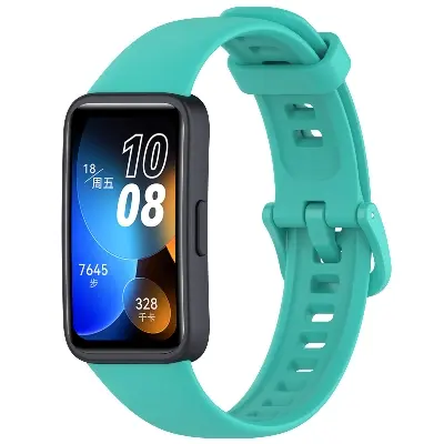 Picture of Huawei Band 8/9/10 Silicone Sports Strap Solid Color Replacement Wristband Suitable for Huawei bracelet (Teal,Not Specified)