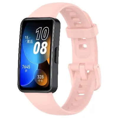 Picture of Huawei Band 8/9/10 Silicone Sports Strap Solid Color Replacement Wristband Suitable for Huawei bracelet (Pink,Not Specified)