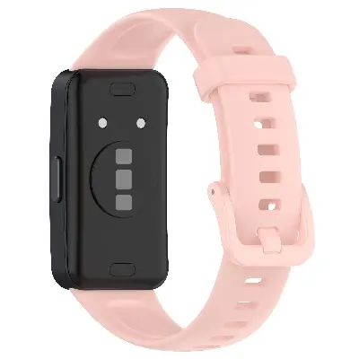 Picture of Huawei Band 8/9/10 Silicone Sports Strap Solid Color Replacement Wristband Suitable for Huawei bracelet (Pink,Not Specified)