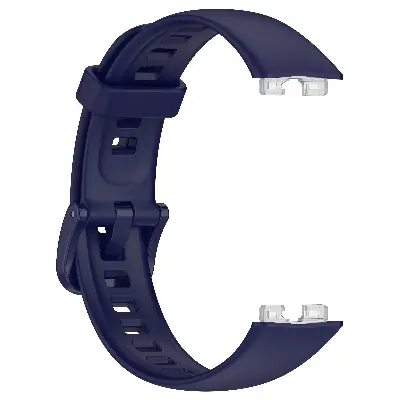 Picture of Huawei Band 8/9/10 Silicone Sports Strap Solid Color Replacement Wristband Suitable for Huawei bracelet (Midnight Blue,Not Specified)