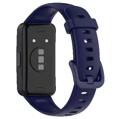 Picture of Huawei Band 8/9/10 Silicone Sports Strap Solid Color Replacement Wristband Suitable for Huawei bracelet (Midnight Blue,Not Specified)