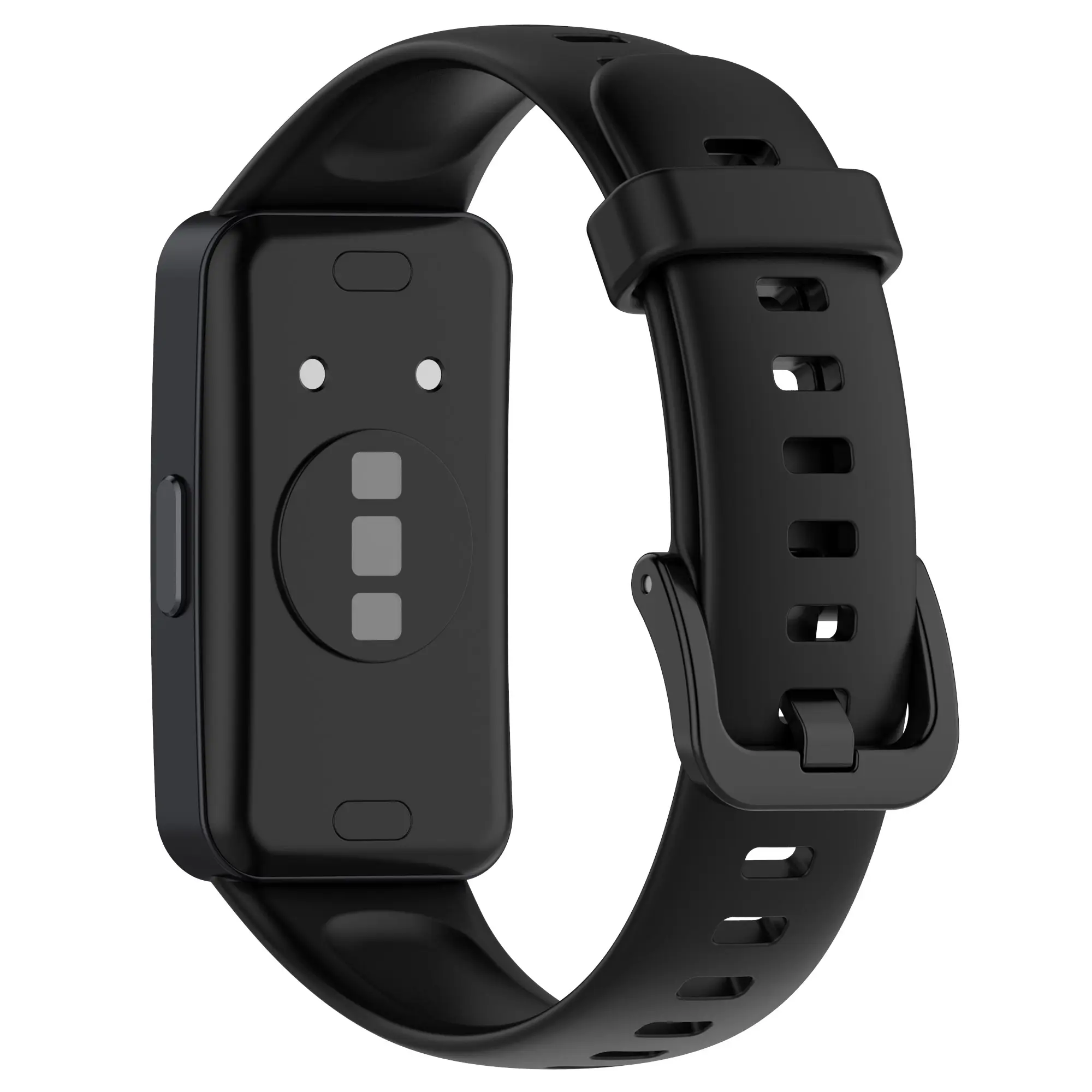 Picture of Huawei Band 8/9/10 Silicone Sports Strap Solid Color Replacement Wristband Suitable for Huawei bracelet (Black,Not Specified)