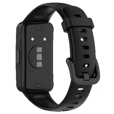 Picture of Huawei Band 8/9/10 Silicone Sports Strap Solid Color Replacement Wristband Suitable for Huawei bracelet (Black,Not Specified)