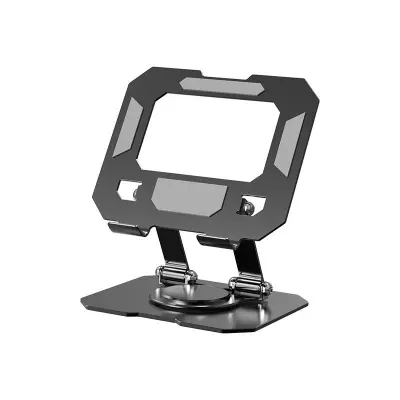 Picture of 360° Rotating Foldable Aluminum Tablet Stand Portable Adjustable and Ergonomic Holder (Black)