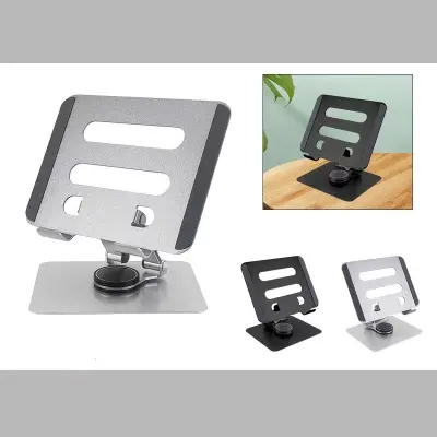 Picture of 360° Rotating Foldable Aluminum Tablet Stand Portable Adjustable and Ergonomic Holder (Silver 2)