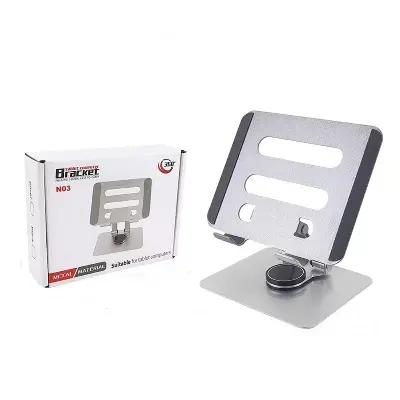 Picture of 360° Rotating Foldable Aluminum Tablet Stand Portable Adjustable and Ergonomic Holder (Silver 2)