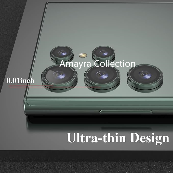 Picture of Samsung Galaxy S24 Ultra 5G 5-PCS Ring Camera Lens Protector 360 Degree Protection Camera Aluminium with Tempered Glass (Titanium Green)