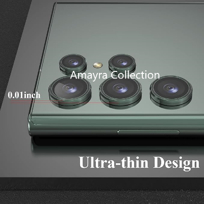 Picture of Samsung Galaxy S24 Ultra 5G 5-PCS Ring Camera Lens Protector 360 Degree Protection Camera Aluminium with Tempered Glass (Titanium Green)