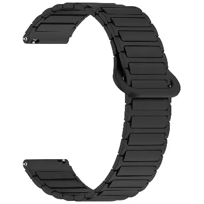 Picture of 22mm Magnetic Silicone I-Shaped Watch Strap – Premium Smartwatch Replacement Band, Multiple Colors, Comfortable & Durable (Black & Black,Not Specified)