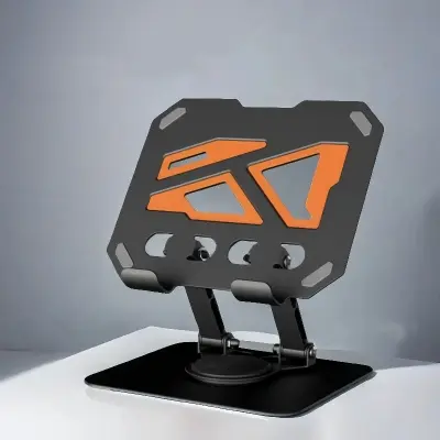 Picture of 360° Rotatable Adjustable & Foldable Metal Tablet Stand – Ergonomic Desktop Holder for iPad, Samsung, Xiaomi, Huawei & All Android Tablets (Black)