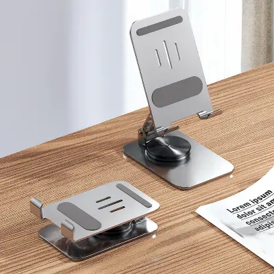 Picture of 360° Adjustable Foldable Metal Phone Stand – Strong Desk Holder for iPhone, Samsung & All Smartphones (Silver)