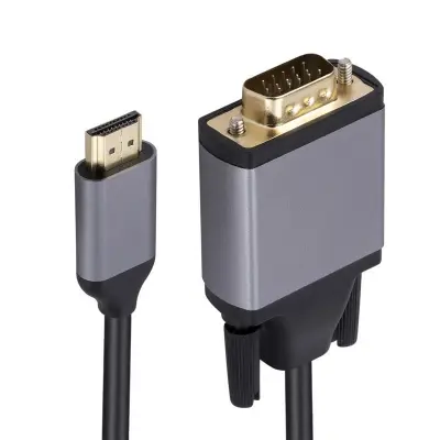 Picture of Premium 6ft HDMI to VGA Adapter Cable – Full HD 1080p Converter for Laptop, PC, Monitor & Projector (Black Metal)