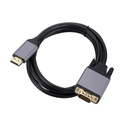 Picture of Premium 6ft HDMI to VGA Adapter Cable – Full HD 1080p Converter for Laptop, PC, Monitor & Projector (Black Metal)