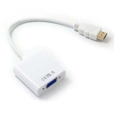 Picture of HDMI to VGA Converter Adapter Cable – Full HD 1080p, Plug & Play, Durable Connector for Laptop, PC, Monitor & Projector (White)