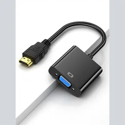 Picture of HDMI to VGA Converter Adapter Cable – Full HD 1080p, Plug & Play, Durable Connector for Laptop, PC, Monitor & Projector (Black)