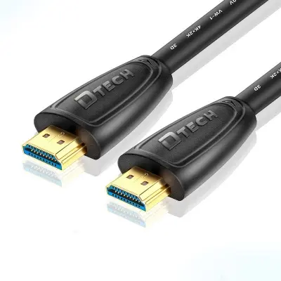 Picture of DTECH 4K Ultra HD HDMI to HDM Cable – High-Speed, Gold Plated, 3D Support, Durable Audio & Video Cord for Laptop, TV & Projector (Black)