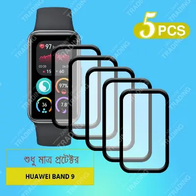 Picture of Huawei Band 9 Screen Protector – PMMA Plastic Film, Ultra Clear, Anti-Scratch & Anti-Fingerprint Guard (5 Pcs)