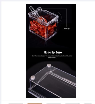 Picture of Crystal Seasoning Box 4 Grid Acrylic Seasoning Spice Box Kit with Spoon Kitchen Masala Container Organizers