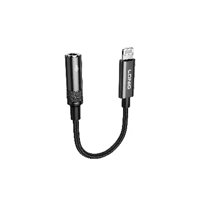 Picture of LDNIO Lightning to 3.5mm Audio Adapter – Premium iPhone Headphone Jack Converter Cable 130mm Black (Black)