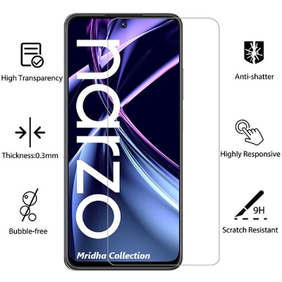 Picture of Realme Narzo N55 Screen Protector 3D Tempered Clear Screen protector Premium Product Gorilla Glass Transparent Clear Ultra Thin - Durable & Scratch Resistant - Easy to Install