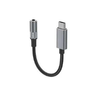 Picture of LDNIO USB-C to 3.5mm Earphone Adapter – Durable Braided Cable, Premium Quality (Grey)
