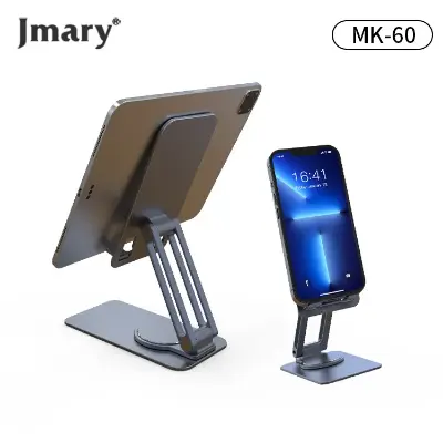 Picture of Jmary MK-60 Adjustable Desktop Phone & Tablet Holder – Aluminum Alloy, 360° Rotation (Black)