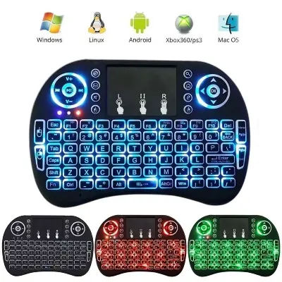 Picture of Mini Wireless Keyboard with Touchpad – RGB Backlit Air Mouse for Smart TV, Android TV Box, PC & Laptop (Black)