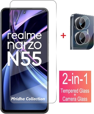 Picture of 2in1 Protector Combo Pack for Realme Narzo N55 (Clear Screen Protector Glass+Camera Lens Protector)