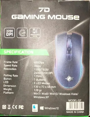 Picture of Keywin Q7 7D RGB Gaming Mouse – High Precision Wired Mouse with RGB Light for PC & Laptop (Black)