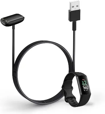Picture of Fitbit Charge 6 Charger Cable – USB Fast Charging Replacement (Black)