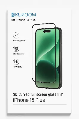 Picture of KUZOOM Premium Tempered Glass Screen Protector for iPhone 15 Plus Shatterproof & Full Coverage (iPhone 15 Plus)