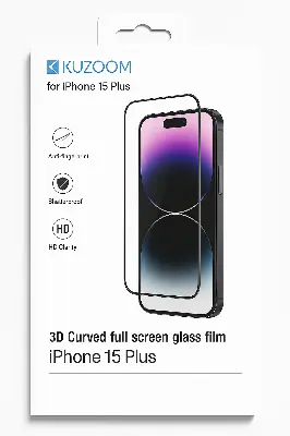 Picture of KUZOOM Premium Tempered Glass Screen Protector for iPhone 15 Plus Shatterproof & Full Coverage (iPhone 15 Plus)