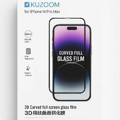 Picture of KUZOOM Premium Tempered Glass Screen Protector for iPhone 14 Pro max Shatterproof & Full Coverage (iPhone 14 Pro Max)