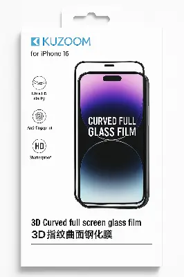 Picture of KUZOOM Premium Tempered Glass Screen Protector for iPhone 16 Shatterproof & Full Coverage (iPhone 16)